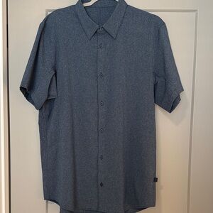 lululemon athletica Men's Dark Blue Casual Button Down Shirt